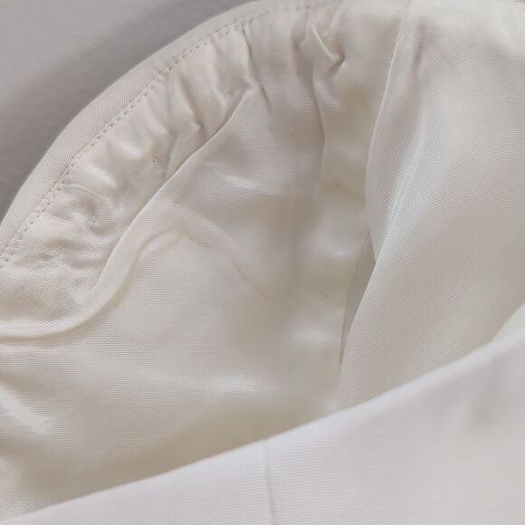 Cache 90s Ivory Mini Halter Cocktail Dress Plunge Gold Beaded Neckline Sz 6 - Picture 10 of 16